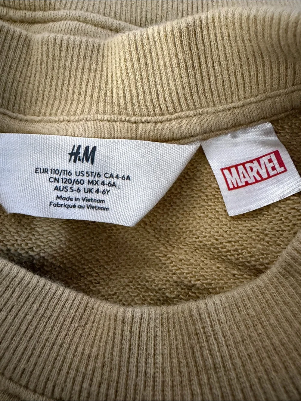 Marvel sweater size